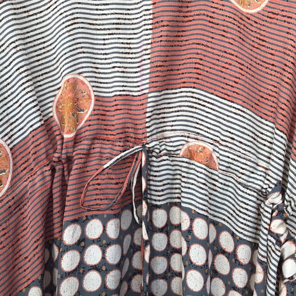 Aanya Short Recycled Kaftan Dress, orange/gray - Picture 4 of 9